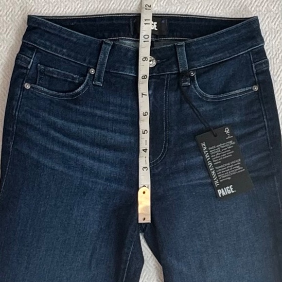 NWT Paige Hoxton Slim Straight Leg High Rise Jeans Monarch Blue Size 24 L34" - Picture 8 of 12